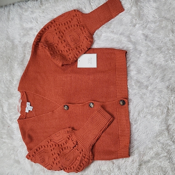 Calligraphie Balloon Sleeveless Cardigan - Picture 1 of 10